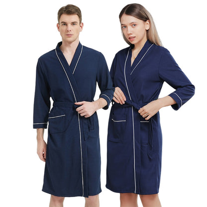 Four-season Waffle-knit Bathrobes For Couples