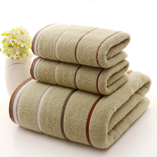 Pure Thick Soft Cotton Towels Three-pieces Set