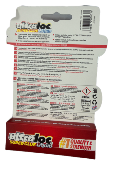 Ultraloc Super Glue Liquid 3g Precision Nozzle Anti-Clog Pin Instant Bond Adhesive