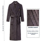 Men’s Winter Thermal Bathrobe – Thickened Coral Velvet Robe with Adjustable Belt