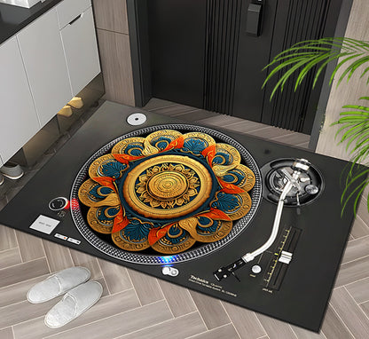 Vintage Creative Floor Mat – Non-Slip, Absorbent & Stylish Home Rug