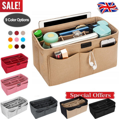 Women Ace Organizer Handbag Felt Travel Bag Insert Liner Makeup Organiser Pouch