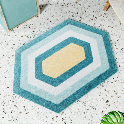 Geometric Pattern Absorbent Floor Mat – Non-Slip, Quick-Drying Entry & Bathroom Rug