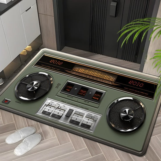 Vintage Creative Floor Mat – Non-Slip, Absorbent & Stylish Home Rug