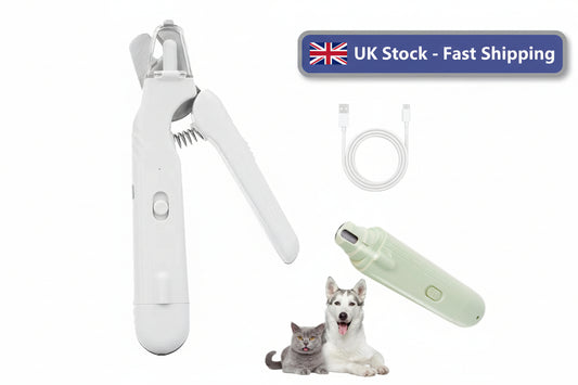 White Pet Nail Trimmer Dog Nail Clippers With Light 2 In 1 Nail Clipper And Grinder
