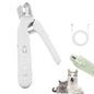 White Pet Nail Trimmer Dog Nail Clippers With Light 2 In 1 Nail Clipper And Grinder