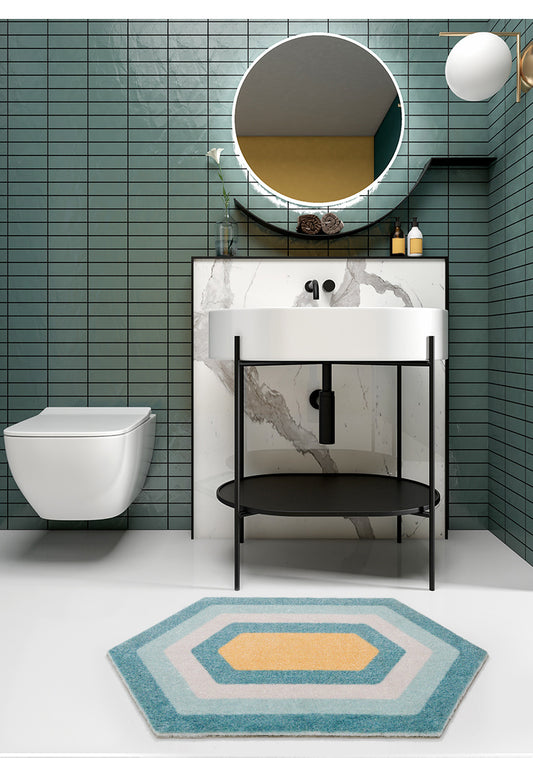 Geometric Pattern Absorbent Floor Mat – Non-Slip, Quick-Drying Entry & Bathroom Rug