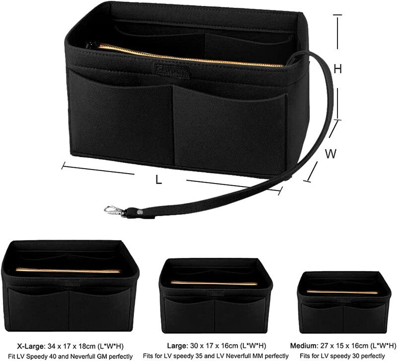 Women Ace Organizer Handbag Felt Travel Bag Insert Liner Makeup Organiser Pouch