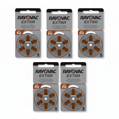 Rayovac Extra Advanced Hearing Aid Batteries Size 312 Brown Zinc Air Batteries