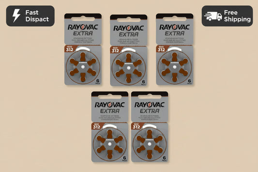 Rayovac Extra Advanced Hearing Aid Batteries Size 312 Brown Zinc Air Batteries