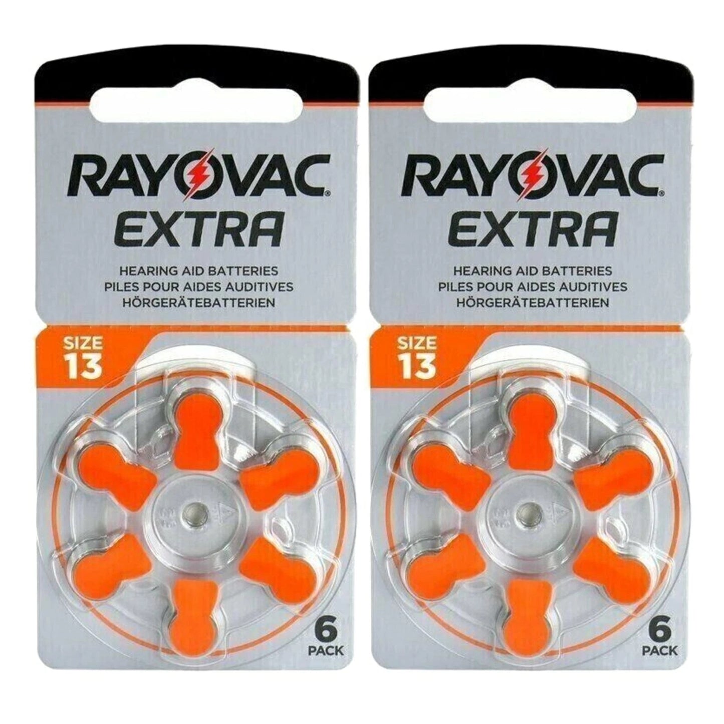 Rayovac Extra Advanced Size 13 Orange Hearing Aid Batteries Zinc Air Exp Long Life