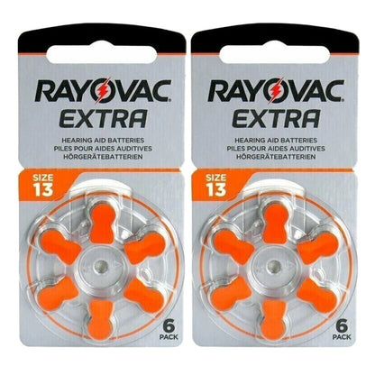 Rayovac Extra Advanced Size 13 Orange Hearing Aid Batteries Zinc Air Exp Long Life