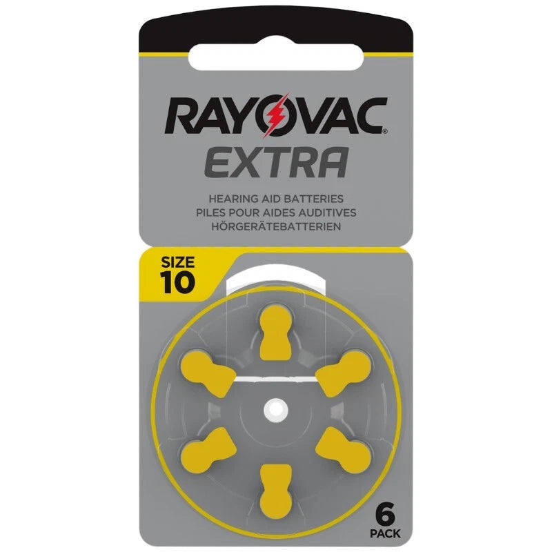 Rayovac Extra Advanced size 10 PR70 Hearing Aid Batteries 1.45V Zinc Air 6bl