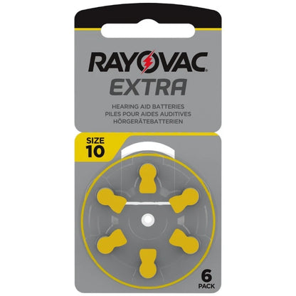 Rayovac Extra Advanced size 10 PR70 Hearing Aid Batteries 1.45V Zinc Air 6bl
