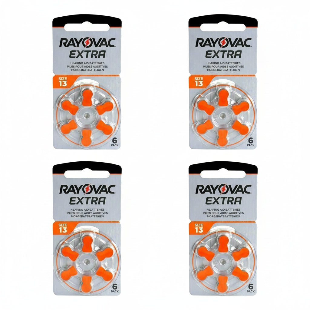Rayovac Extra Advanced Size 13 Orange Hearing Aid Batteries Zinc Air Exp Long Life