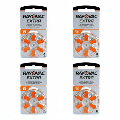 Rayovac Extra Advanced Size 13 Orange Hearing Aid Batteries Zinc Air Exp Long Life