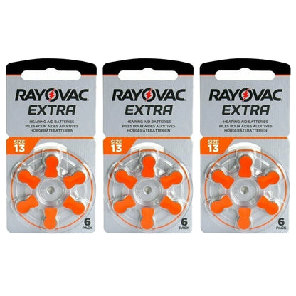 Rayovac Extra Advanced Size 13 Orange Hearing Aid Batteries Zinc Air Exp Long Life