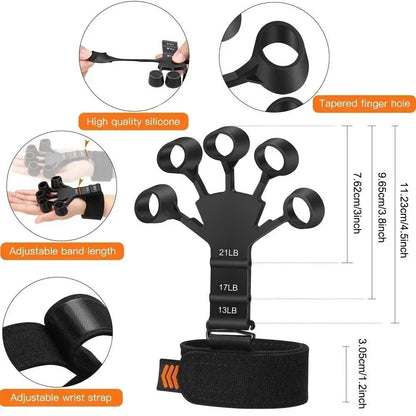 Finger Hand Exerciser Strengthener Adjustable Wrist Forearm Grip Trainer Sports