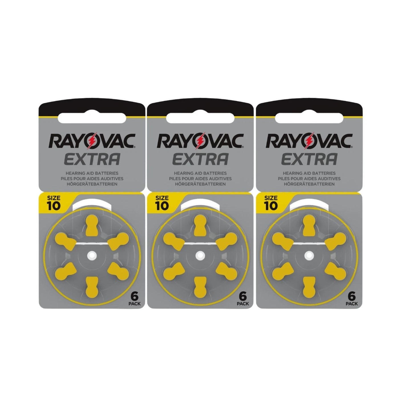 Rayovac Extra Advanced size 10 PR70 Hearing Aid Batteries 1.45V Zinc Air 6bl