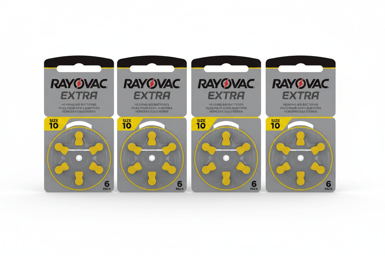 Rayovac Extra Advanced size 10 PR70 Hearing Aid Batteries 1.45V Zinc Air 6bl