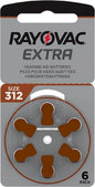 Rayovac Extra Advanced Hearing Aid Batteries Size 312 Brown Zinc Air Batteries