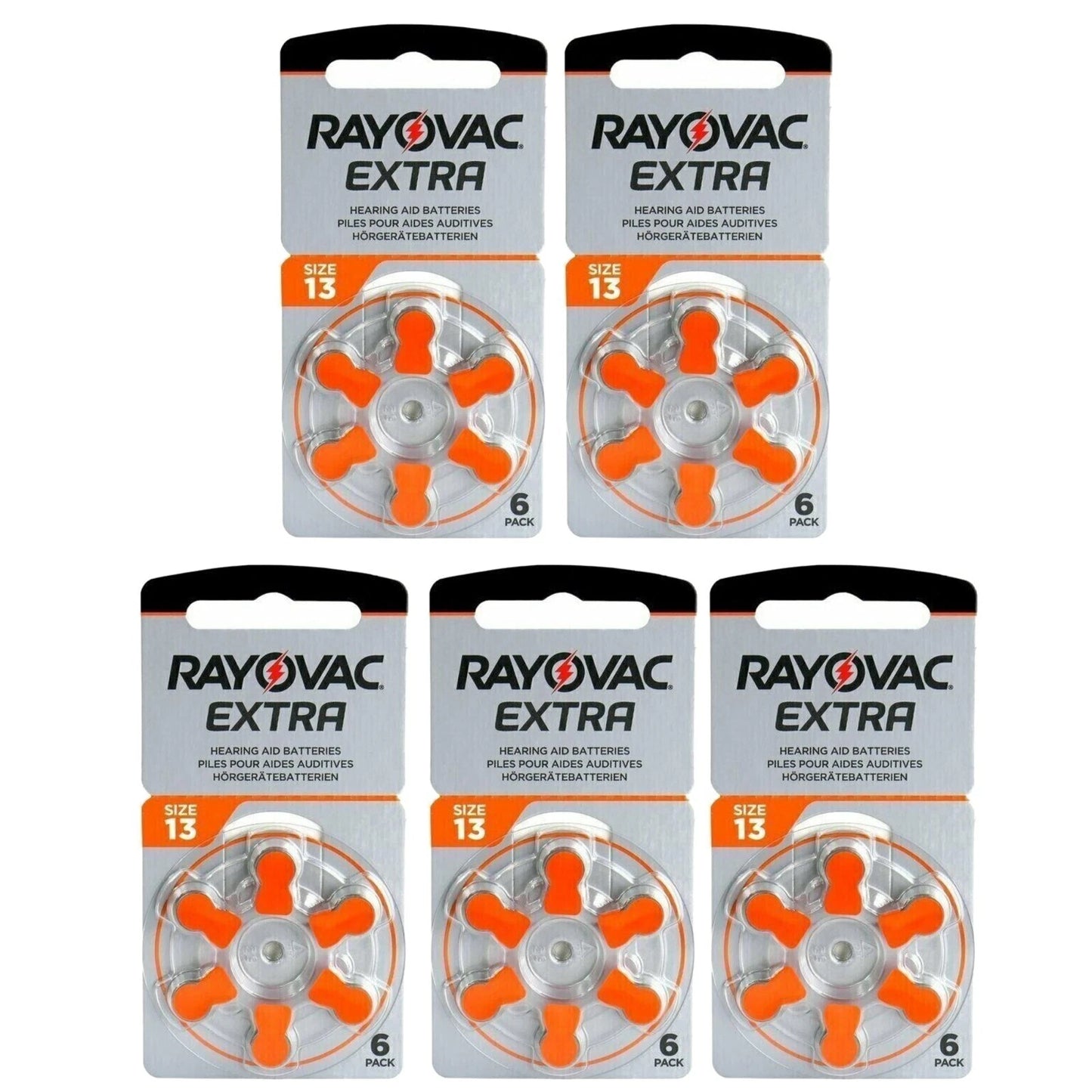 Rayovac Extra Advanced Size 13 Orange Hearing Aid Batteries Zinc Air Exp Long Life
