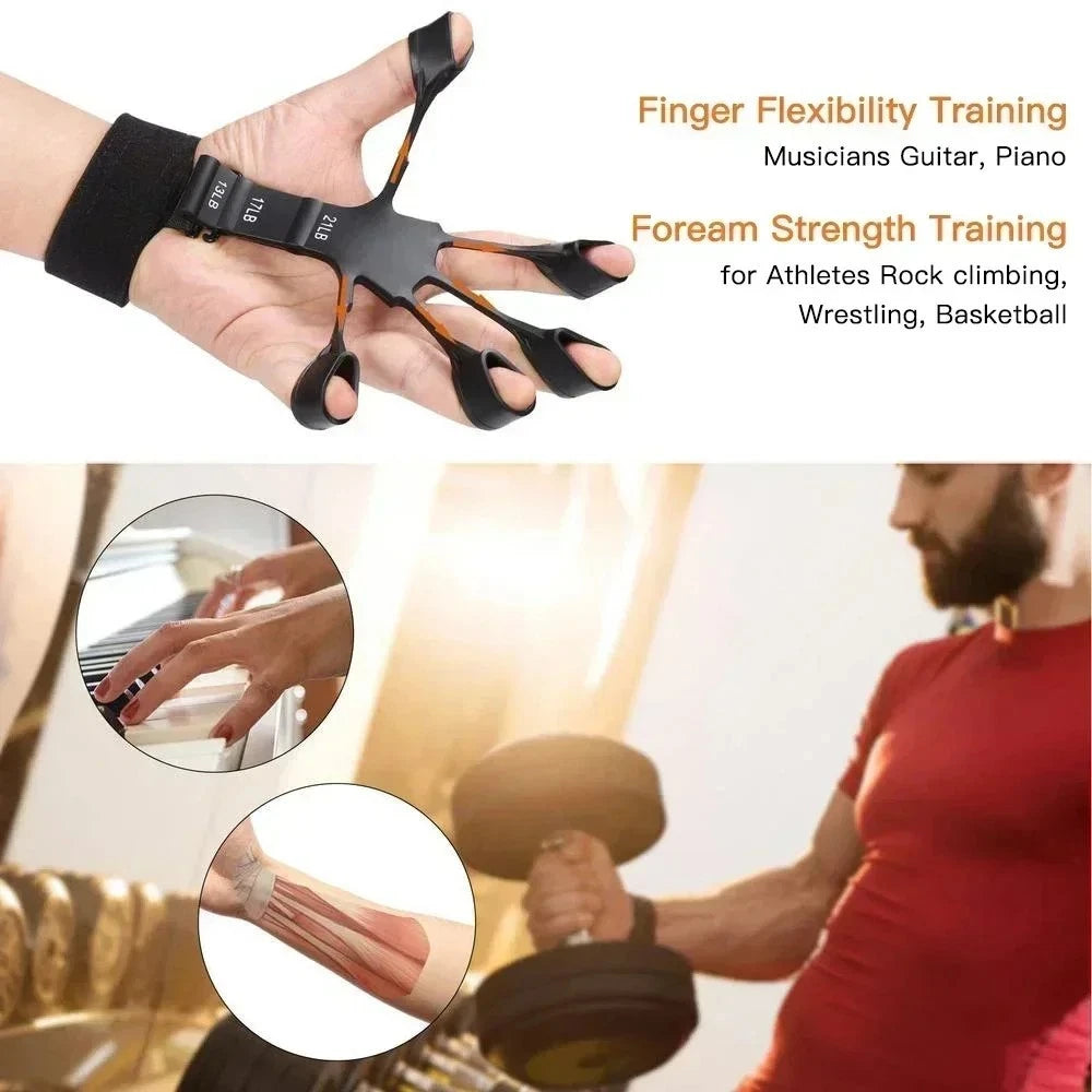 Finger Hand Exerciser Strengthener Adjustable Wrist Forearm Grip Trainer Sports