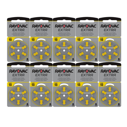 Rayovac Extra Advanced size 10 PR70 Hearing Aid Batteries 1.45V Zinc Air 6bl