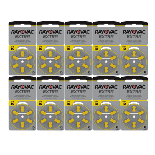 Rayovac Extra Advanced size 10 PR70 Hearing Aid Batteries 1.45V Zinc Air 6bl