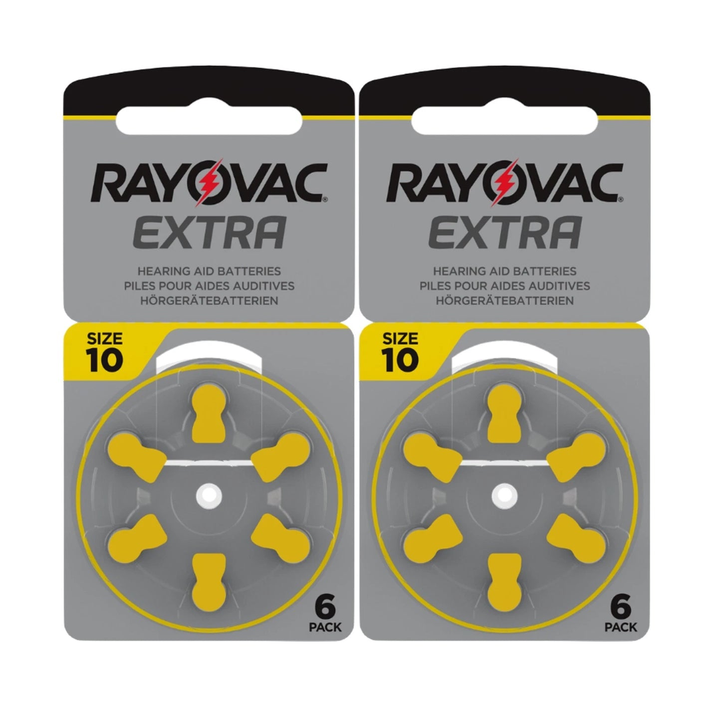 Rayovac Extra Advanced size 10 PR70 Hearing Aid Batteries 1.45V Zinc Air 6bl