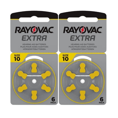 Rayovac Extra Advanced size 10 PR70 Hearing Aid Batteries 1.45V Zinc Air 6bl