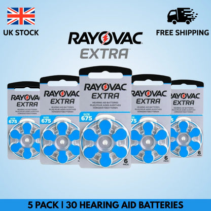 Rayovac Extra Advanced Size 675 Hearing Aid Batteries Blue - Zinc Air PR44