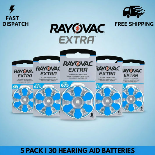 Rayovac Extra Advanced Size 675 Hearing Aid Batteries Blue - Zinc Air PR44
