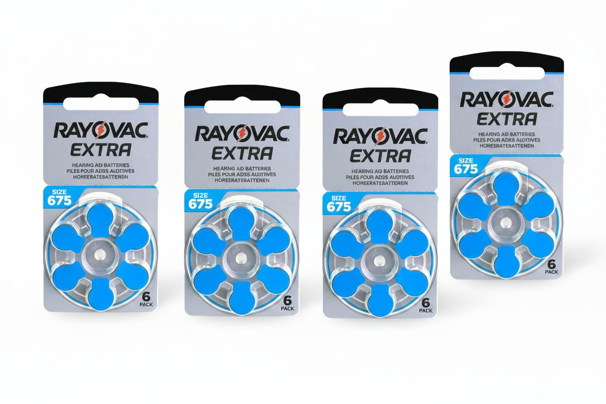 Rayovac Extra Advanced Size 675 Hearing Aid Batteries Blue - Zinc Air PR44