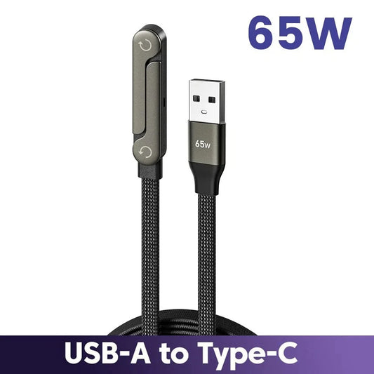 2-in-1 Invisible Holder Charger Cable–65W Fast Charging Cord with Phone Stand