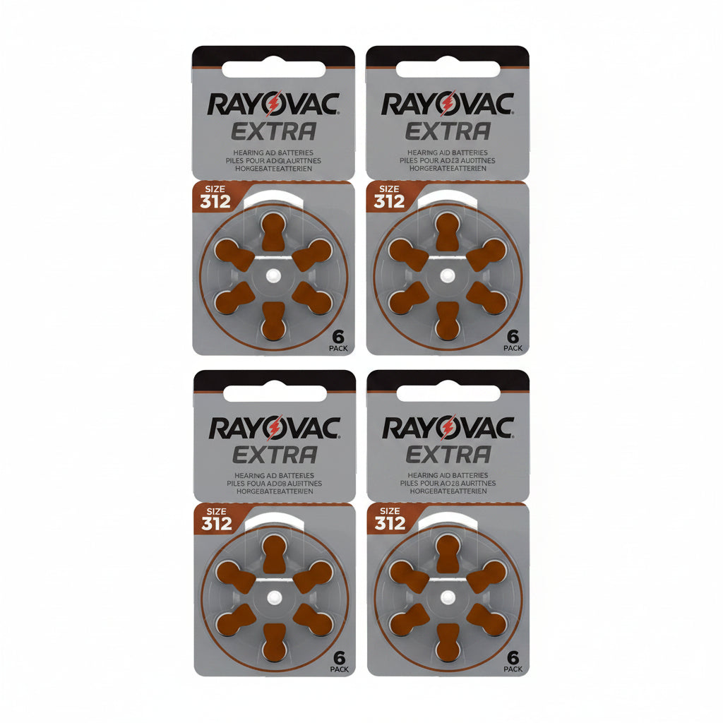 Rayovac Extra Advanced Hearing Aid Batteries Size 312 Brown Zinc Air Batteries
