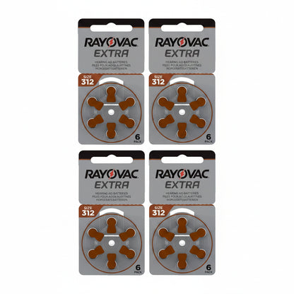 Rayovac Extra Advanced Hearing Aid Batteries Size 312 Brown Zinc Air Batteries