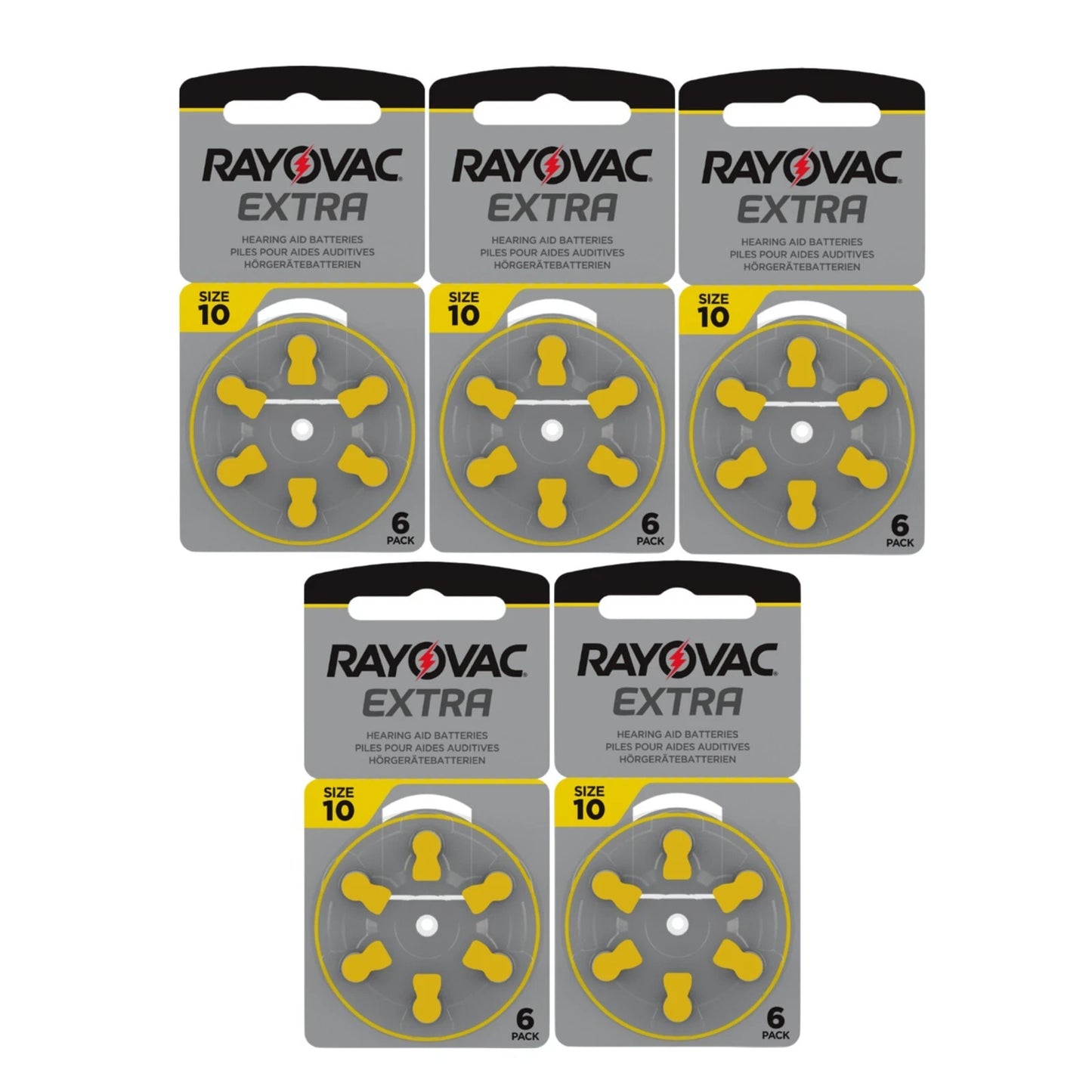 Rayovac Extra Advanced size 10 PR70 Hearing Aid Batteries 1.45V Zinc Air 6bl